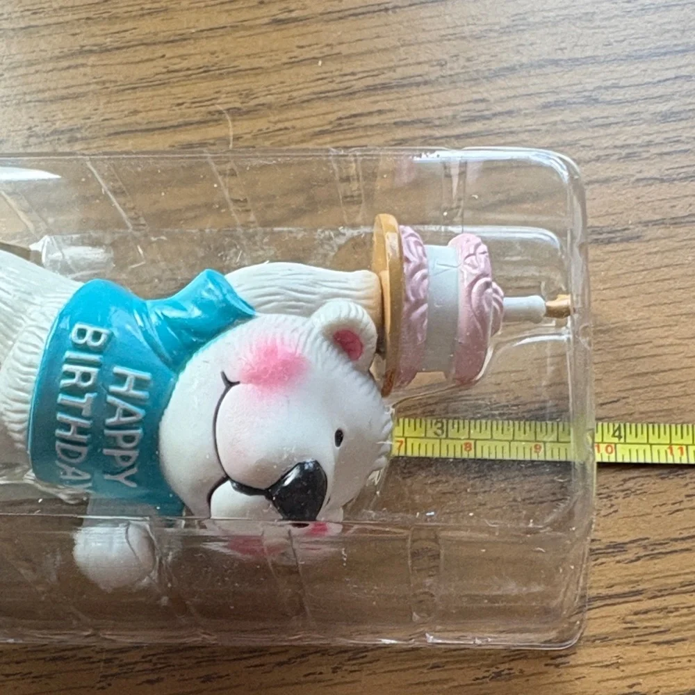Avon Happy Birthday Bear Cake Topper with Blue Shirt